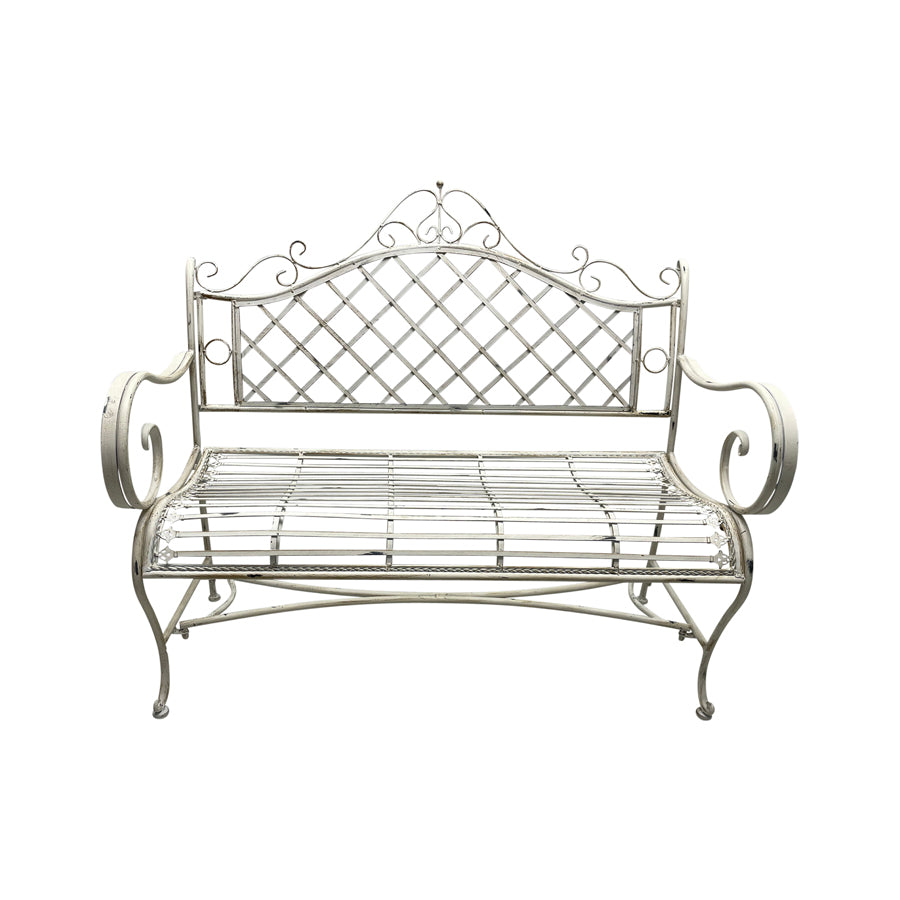 Willow &amp; Silk French Provincial Garden Bench Seat - Antique White