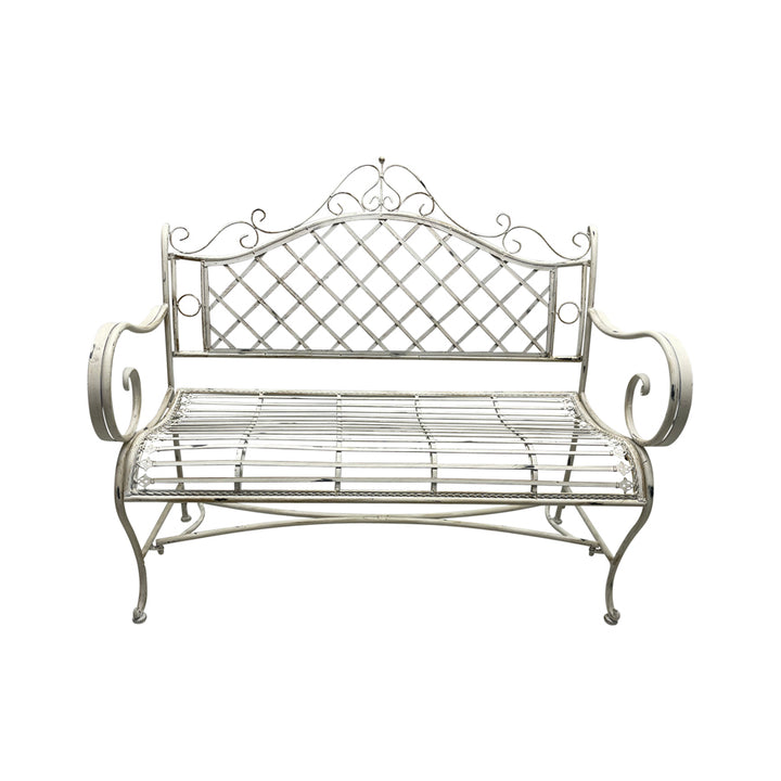 Willow &amp; Silk French Provincial Garden Bench Seat - Antique White