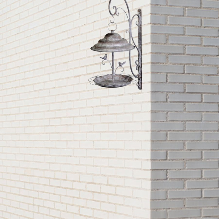 Willow &amp; Silk Metal 63cm Wall Mounted Garden Bird Feeder w/Birds On Bracket