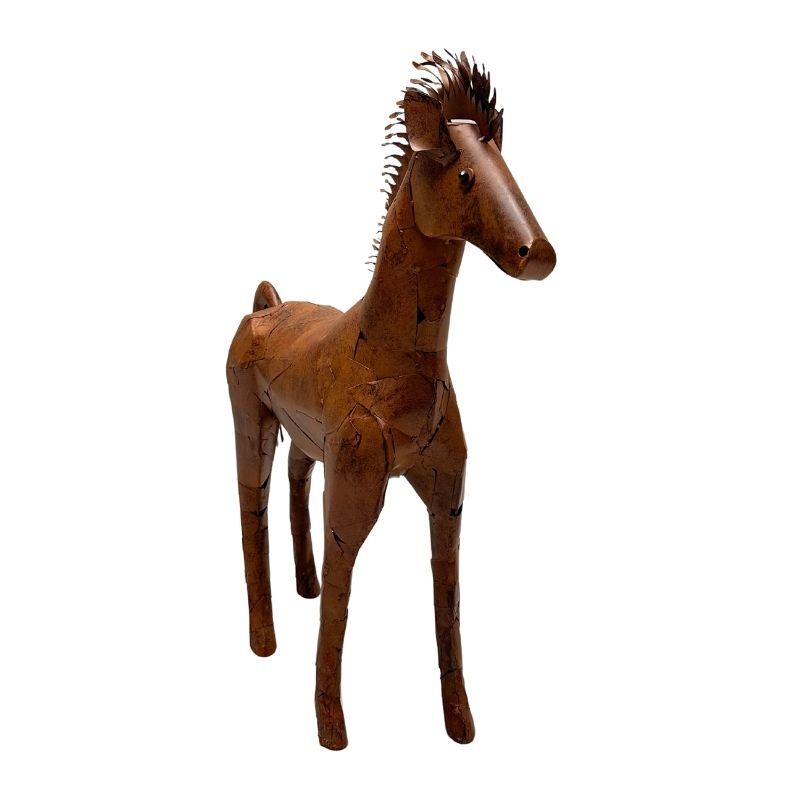 Willow &amp; Silk Metal Rust Horse Statue 57x14.5x59cm