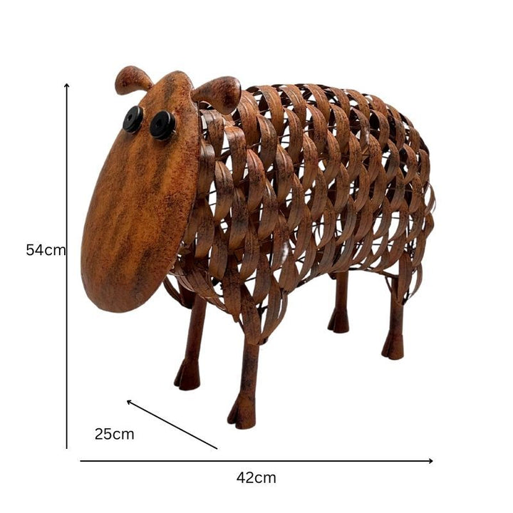 Willow &amp; Silk Metal Rust Sheep Statue 54x25x42cm