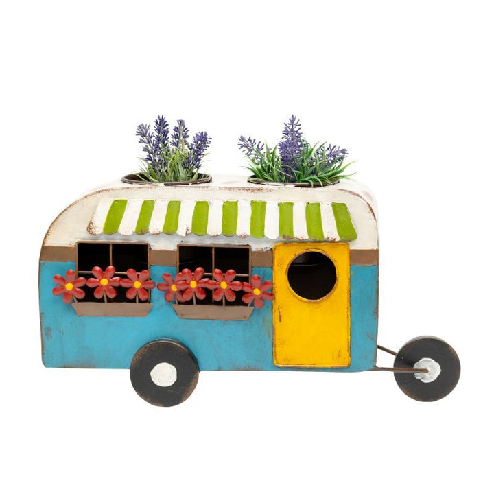 Willow &amp; Silk Colourful Caravan Double Potplanter 43x14x24cm