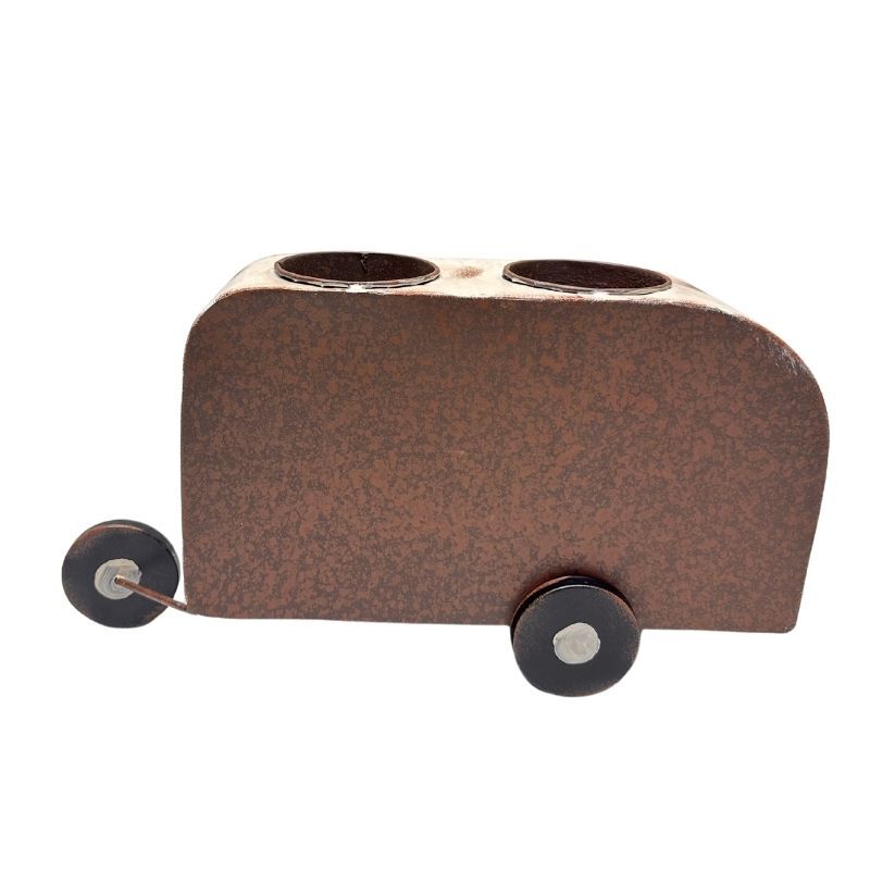 Willow &amp; Silk Colourful Caravan Double Potplanter 43x14x24cm