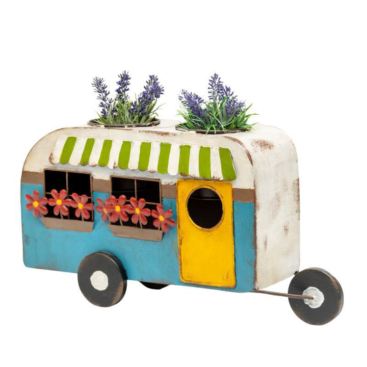 Willow &amp; Silk Colourful Caravan Double Potplanter 43x14x24cm