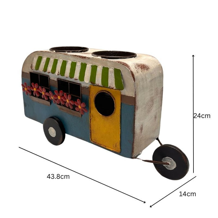 Willow &amp; Silk Colourful Caravan Double Potplanter 43x14x24cm