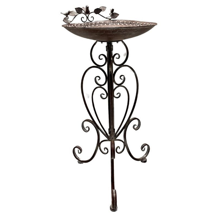 Willow &amp; Silk Leafy Birdbath/Feeder w/Embellished Legs 47x41x80cm