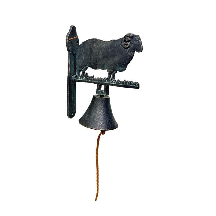 Willow &amp; Silk Cast-Iron Merino Ram Doorpost Bell 18.5x8.5x30cm