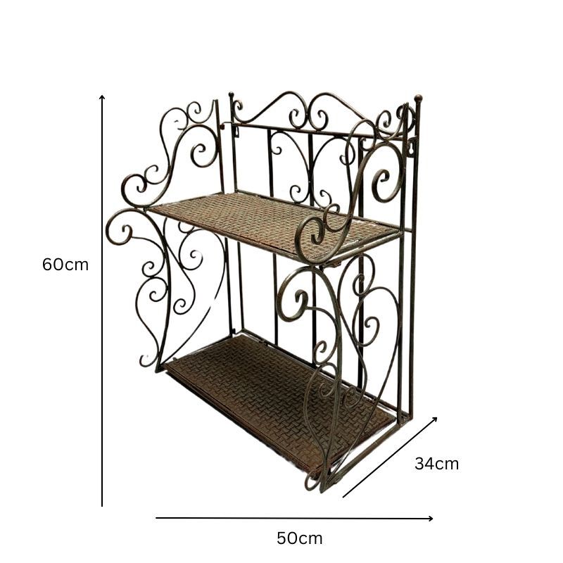 Willow &amp; Silk French Provincial 2 Tier Ornate Wall Shelf 50x34x60cm