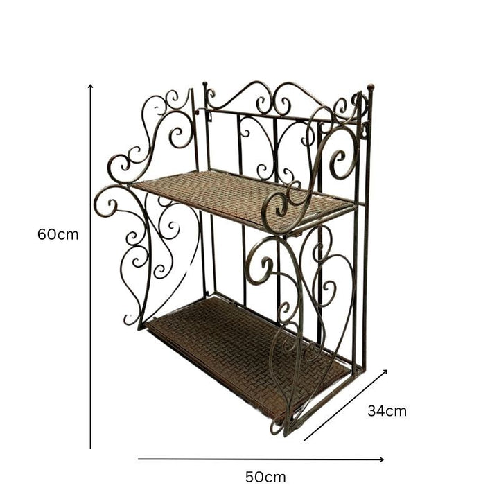 Willow &amp; Silk French Provincial 2 Tier Ornate Wall Shelf 50x34x60cm