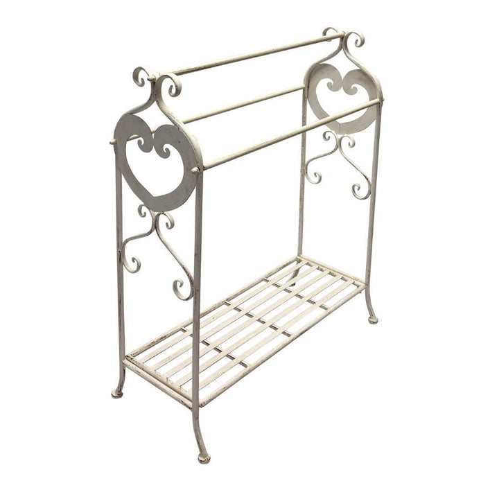 Willow &amp; Silk Large Fleur Towel Stand w/Shelf 84x38x96cm
