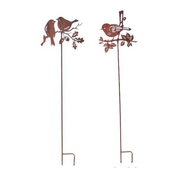 Willow &amp; Silk S/2 Garden Friends Stake 26X108CM