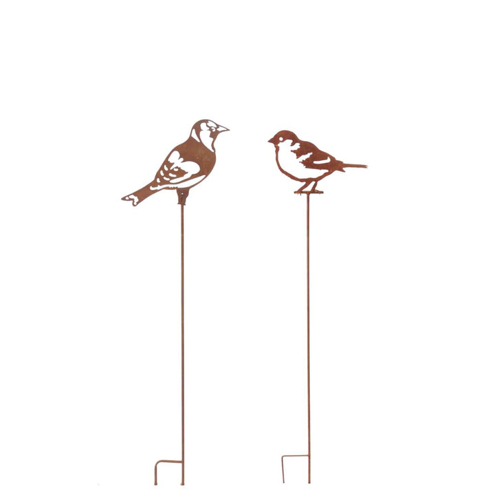 Willow &amp; Silk Set of 2 Perched Bird Stake 29x109