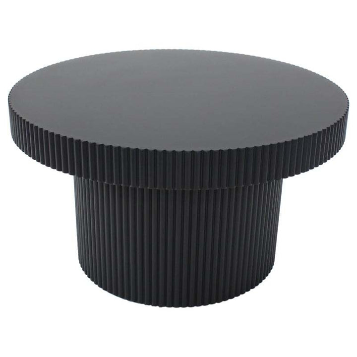 Willow &amp; Silk Wooden 70cm Black Round Fluted Coffee/Side Table