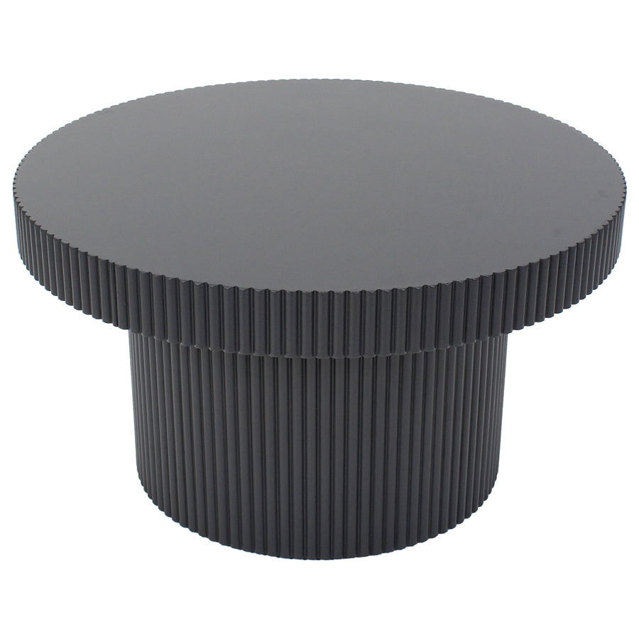 Willow &amp; Silk Wooden 70cm Black Round Fluted Coffee/Side Table