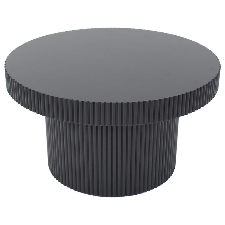 Willow &amp; Silk Wooden 70cm Black Round Fluted Coffee/Side Table