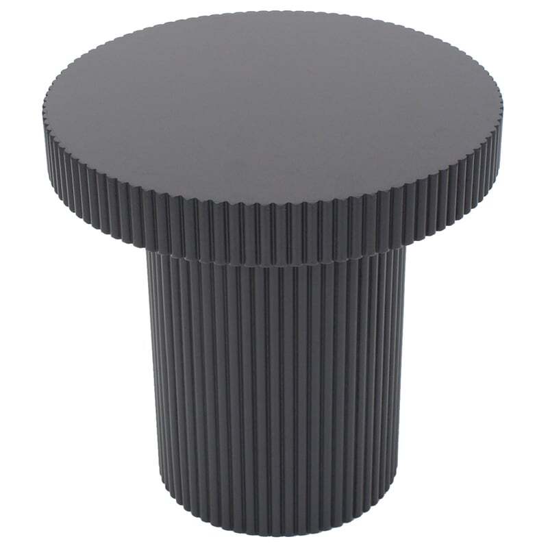 Willow &amp; Silk 50cm Round Wooden Fluted Coffee Table Black