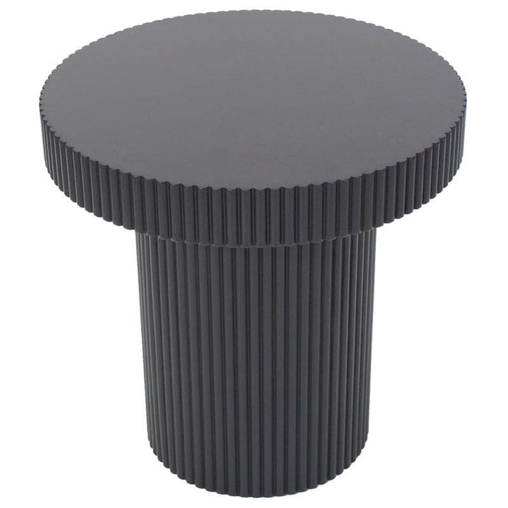 Willow &amp; Silk 50cm Round Wooden Fluted Coffee Table Black