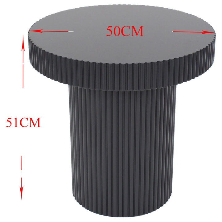 Willow &amp; Silk 50cm Round Wooden Fluted Coffee Table Black