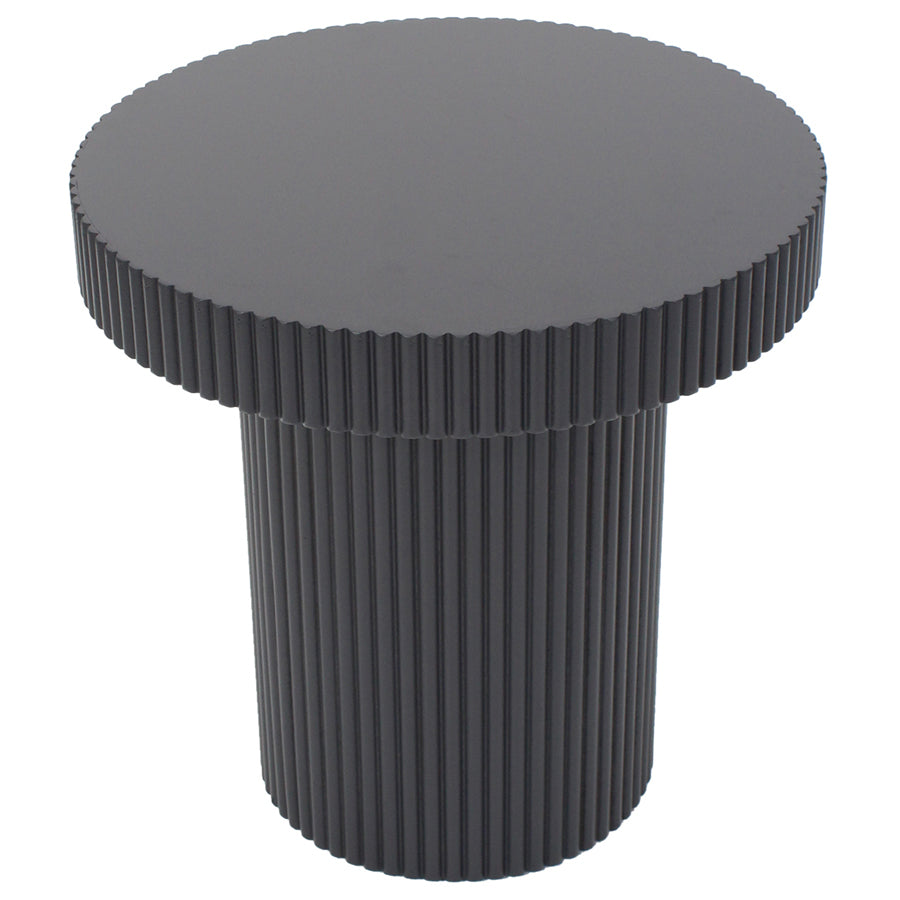 Willow &amp; Silk 50cm Round Wooden Fluted Coffee Table Black