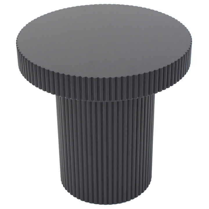 Willow &amp; Silk 50cm Round Wooden Fluted Coffee Table Black