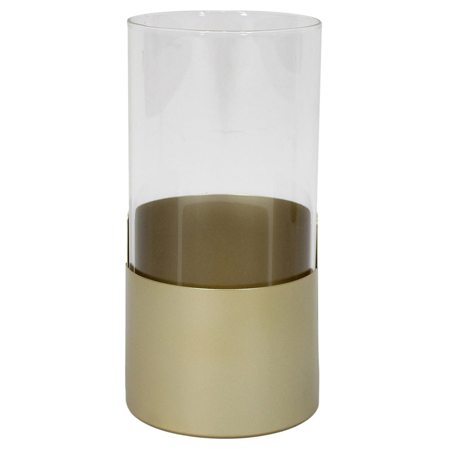Willow &amp; Silk Metal 25cm Golden Pillar Candle Holder