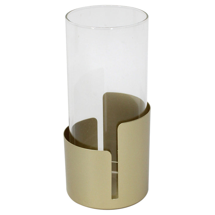 Willow &amp; Silk Metal 20cm Golden Pillar Candle Holder