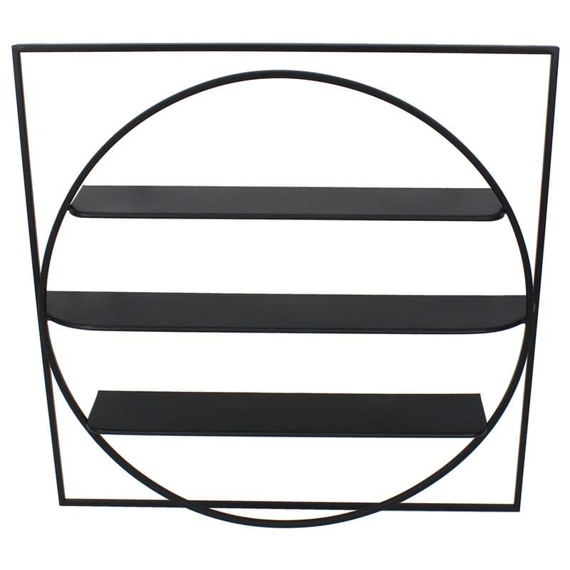 Willow &amp; Silk Metal 80x13.5cm Black 3-Tier Wall Hanging Indoor Shelf