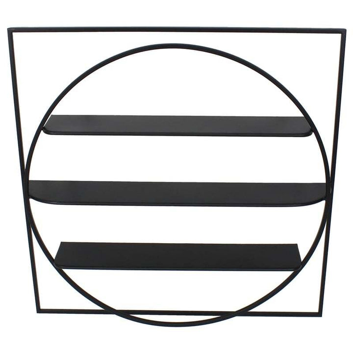Willow &amp; Silk Metal 80x13.5cm Black 3-Tier Wall Hanging Indoor Shelf