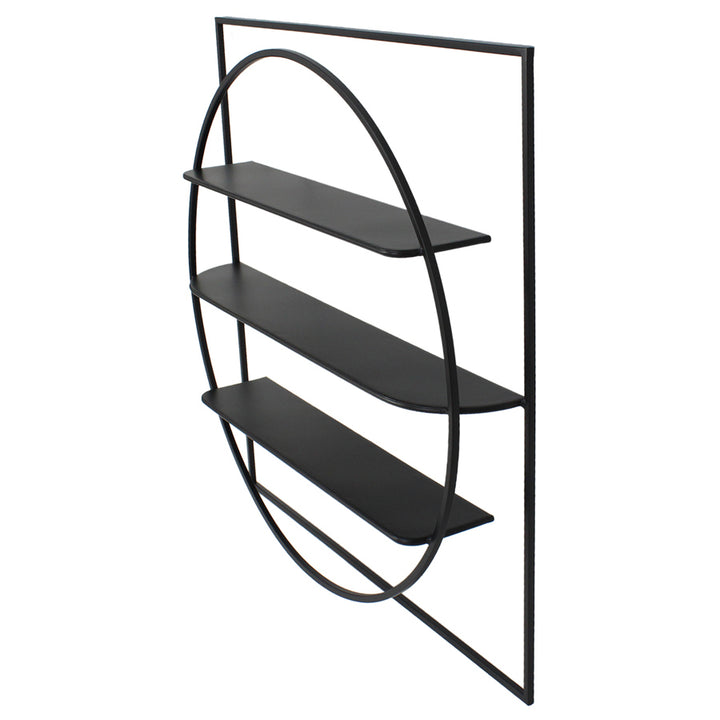 Willow &amp; Silk Metal 80x13.5cm Black 3-Tier Wall Hanging Indoor Shelf