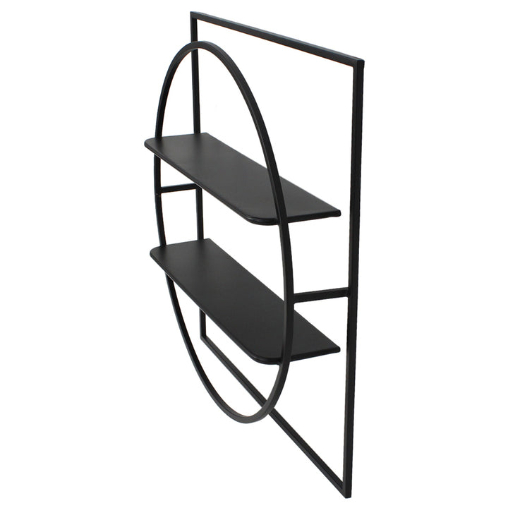 Willow &amp; Silk Metal 60x12cm Black 2-Tier Hanging Wall Shelf/Organiser