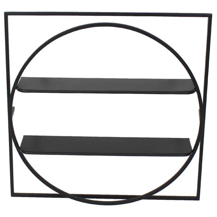 Willow &amp; Silk Metal 60x12cm Black 2-Tier Hanging Wall Shelf/Organiser