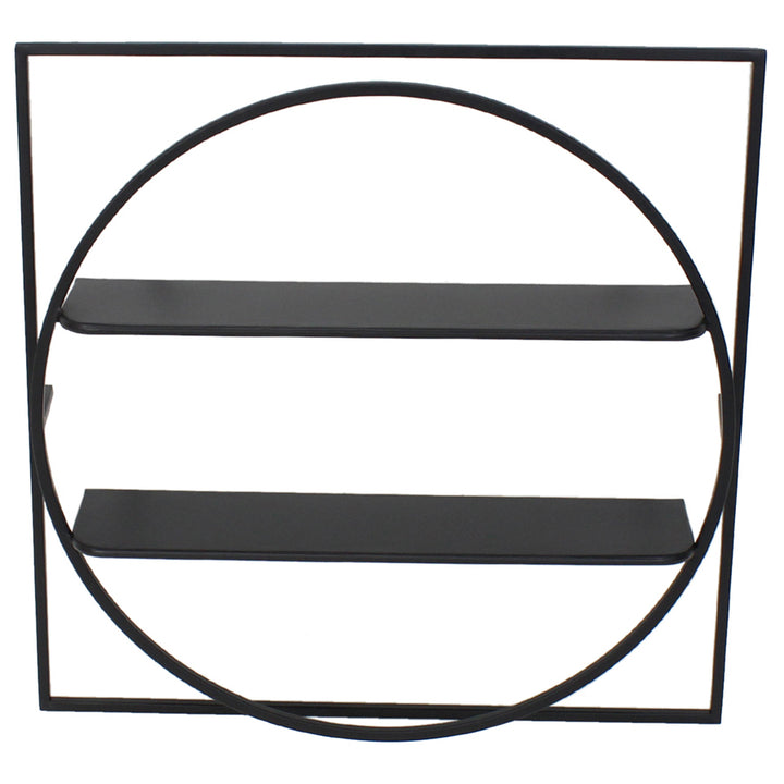Willow &amp; Silk Metal 60x12cm Black 2-Tier Hanging Wall Shelf/Organiser