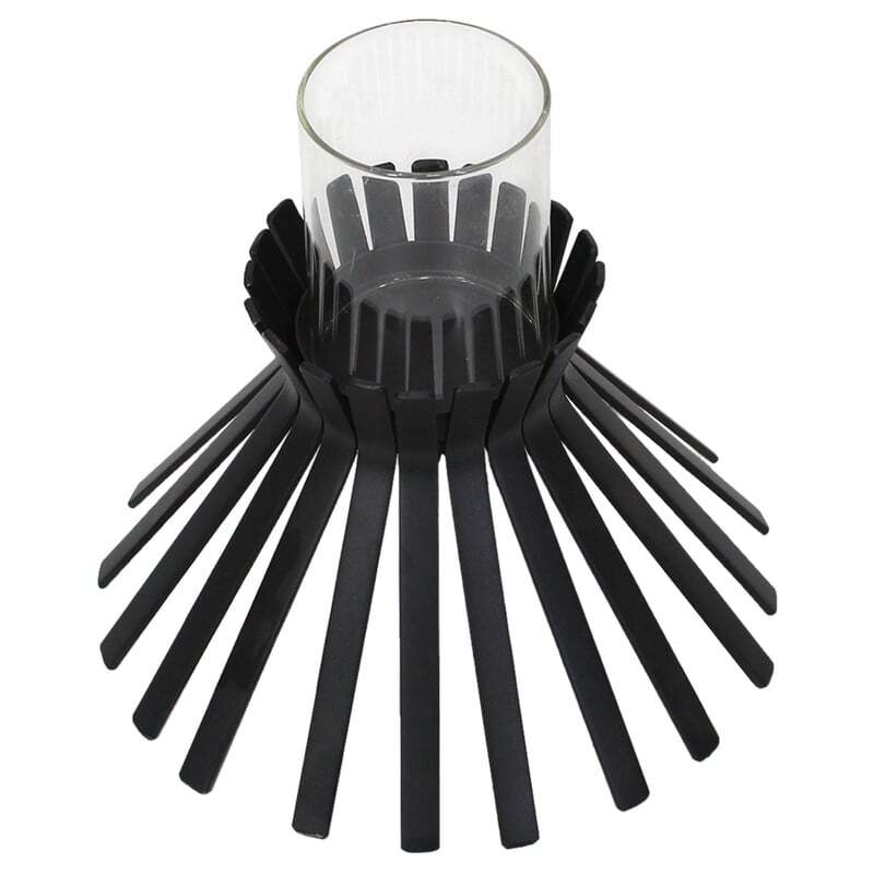 Willow &amp; Silk Metal Slatted Black Sticks Candle holder