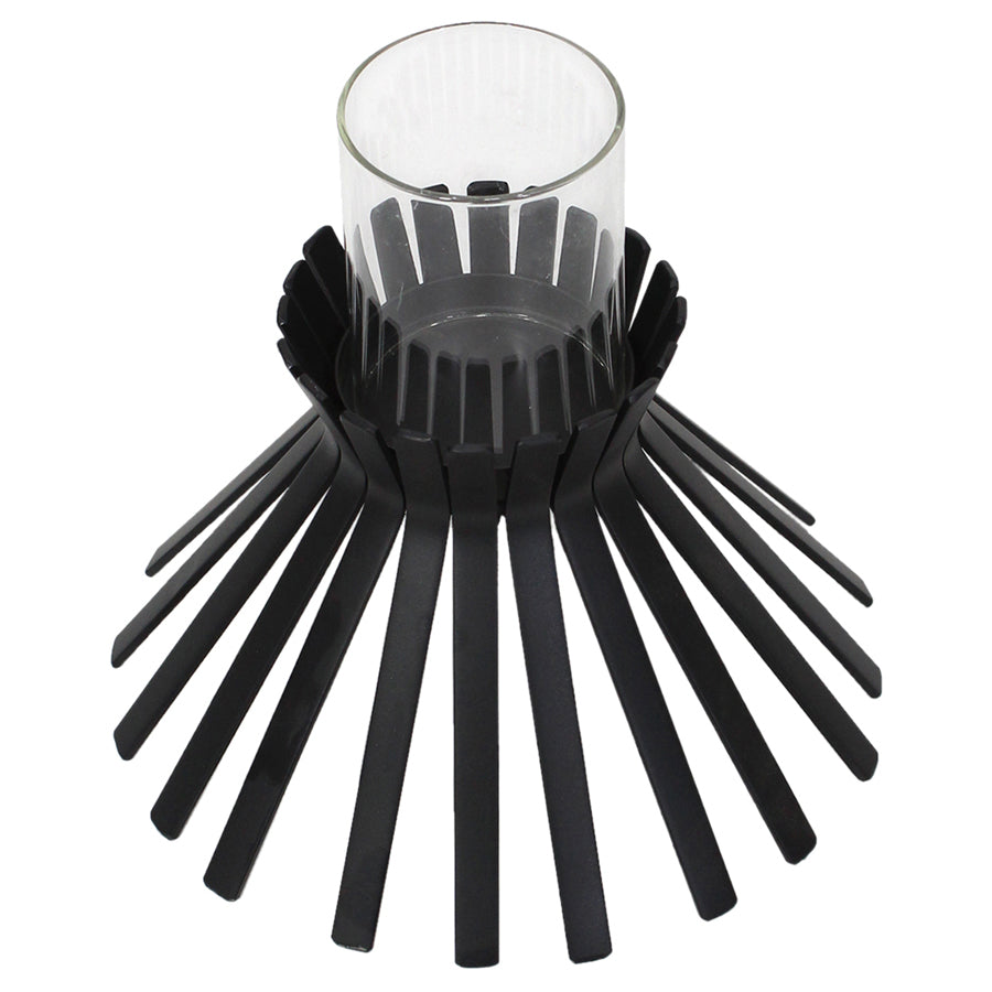 Willow &amp; Silk Metal Slatted Black Sticks Candle holder