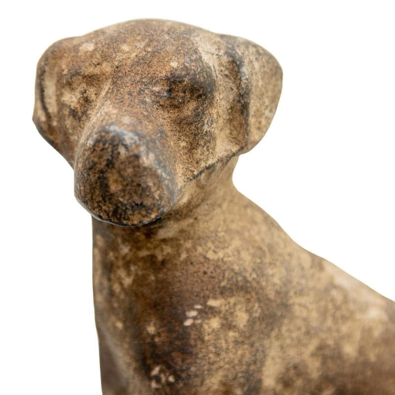 Willow &amp; Silk Brown Sitting Dog Cast Iron 13.5cm Animal Figurine