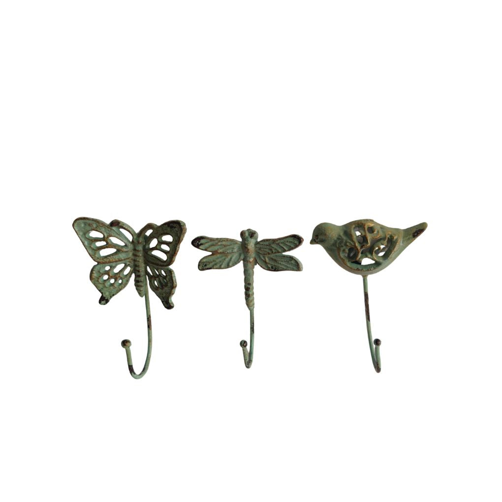 Willow &amp; Silk Set of 3 Assorted Insect Trio Hooks 12x7x18