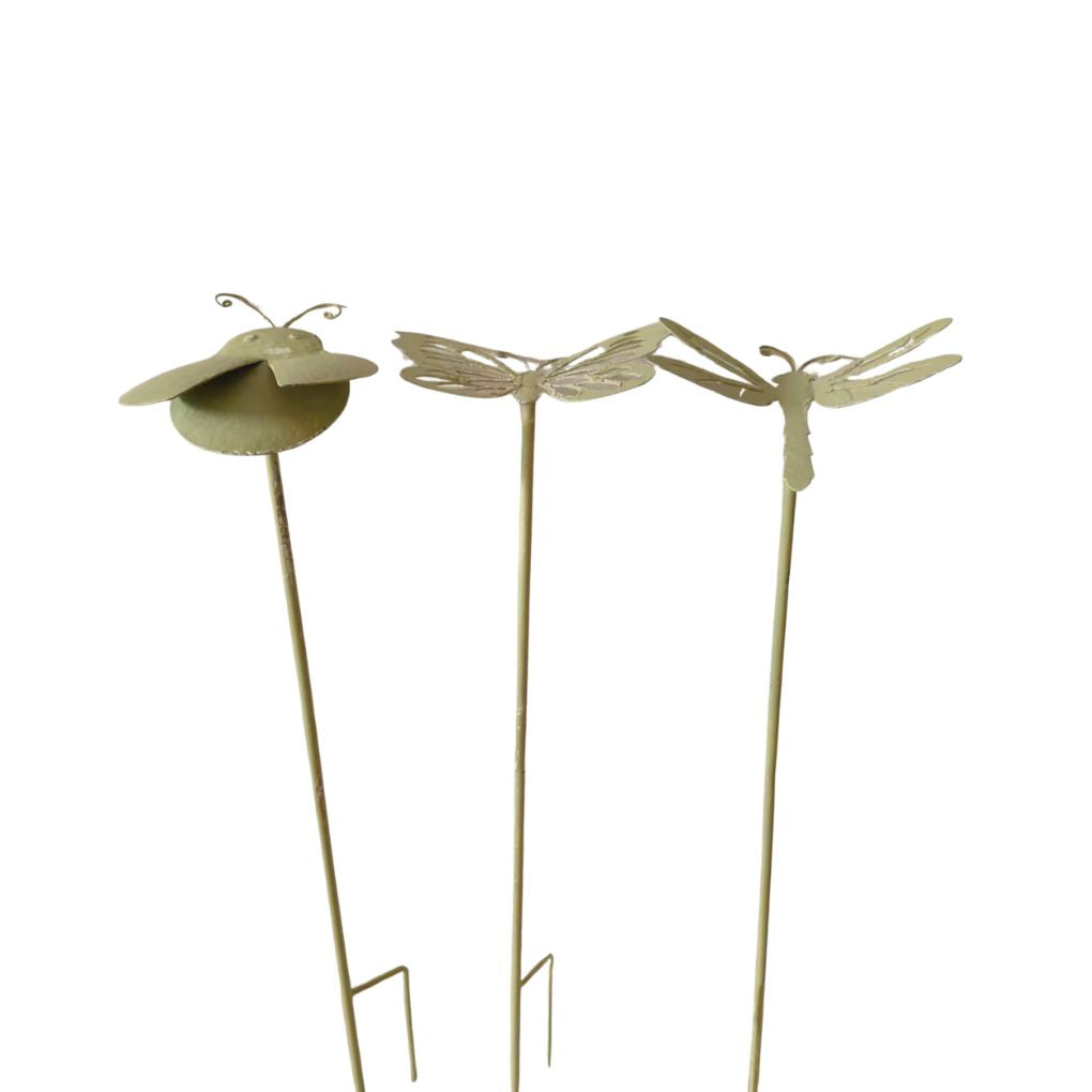 Willow &amp; Silk Set of 3 Assorted Insect Trio Stakes 8.5x12.5x85