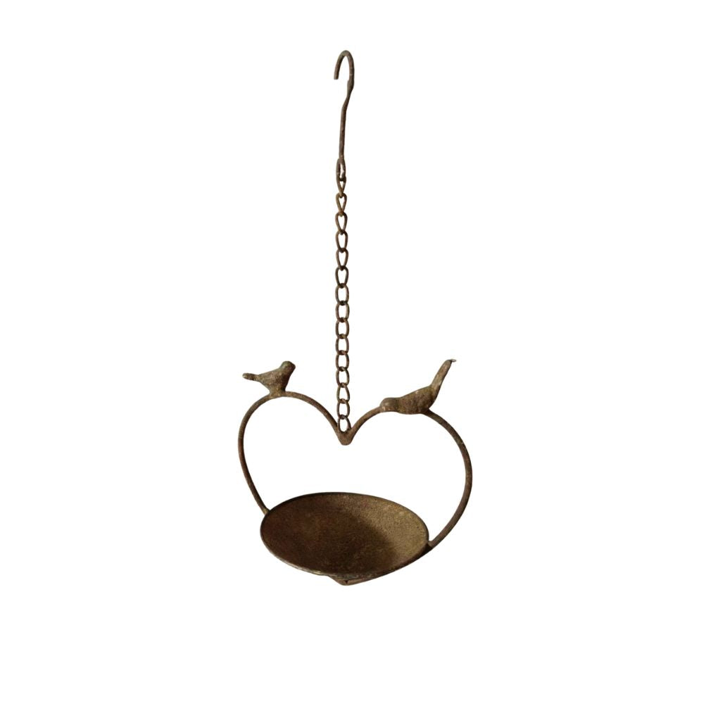 Willow &amp; Silk Hanging Heart Birdy Feeder 19x13x17.5