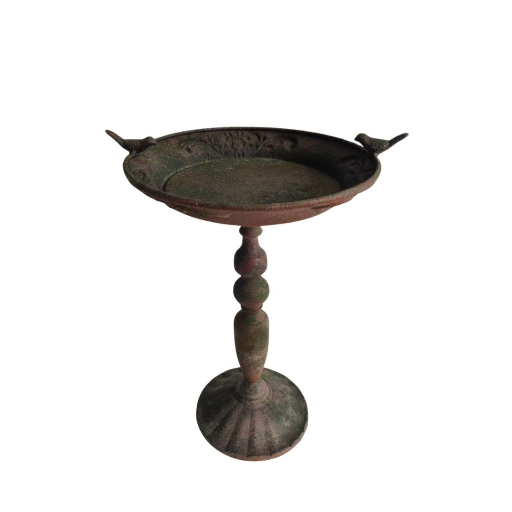 Willow &amp; Silk Large Standing Moss Bird Bath K/D 35x28x46.5