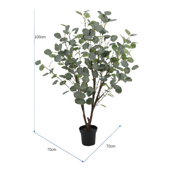 Willow &amp; Silk 100cm Potted Artificial Eucalyptus Gum Tree