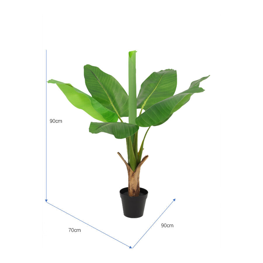Willow &amp; Silk 90cm Potted Artificial Banana Tree