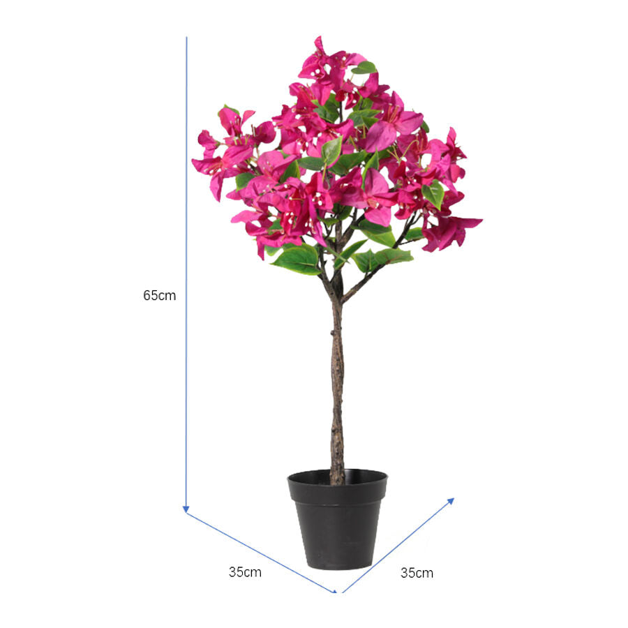 Willow &amp; Silk 66cm Potted Artificial Pink Blossom Bougainvillea