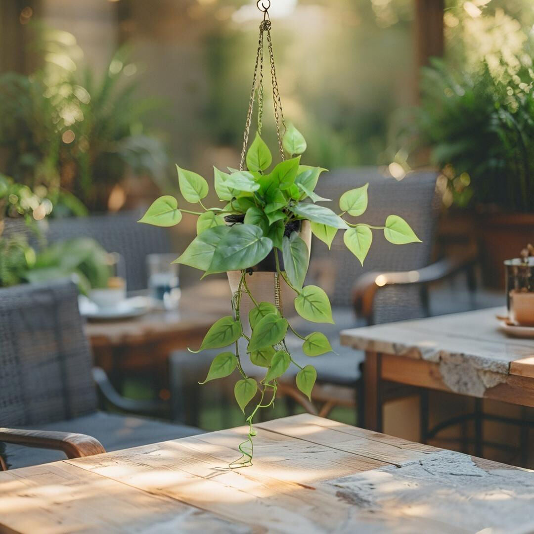 Willow &amp; Silk 35cm Potted Artificial Tranquil Hanging Pothos