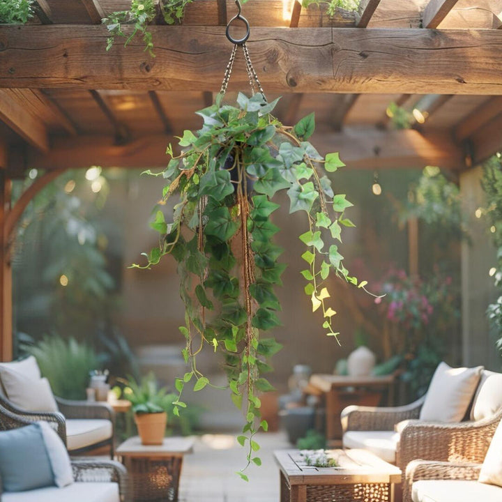 Willow &amp; Silk 70cm Potted Artificial Elegent Hanging Ivy