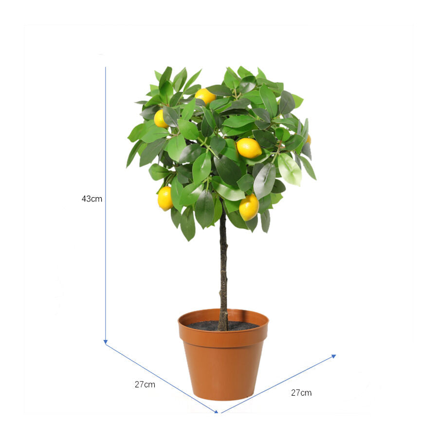 Willow &amp; Silk 43cm Potted Artificial Lemon Tree/Citrus Charm Pottery