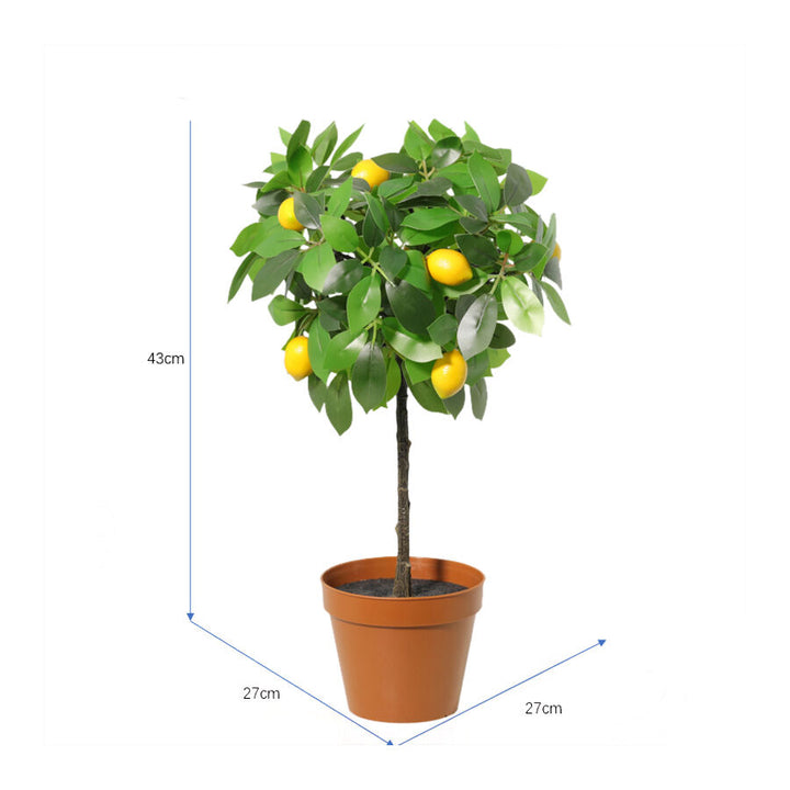Willow &amp; Silk 43cm Potted Artificial Lemon Tree/Citrus Charm Pottery