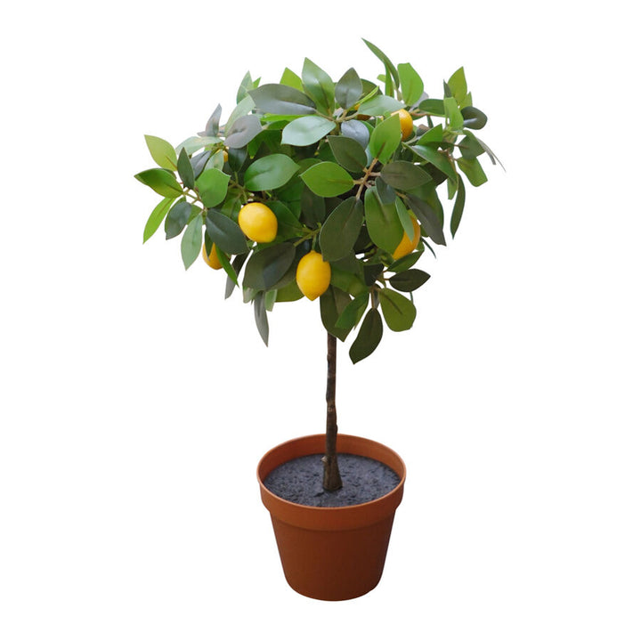 Willow &amp; Silk 43cm Potted Artificial Lemon Tree/Citrus Charm Pottery
