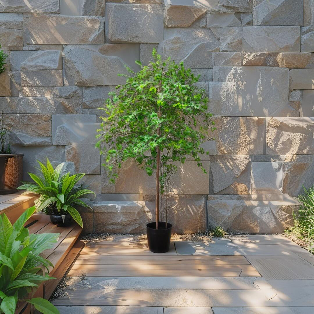 Willow &amp; Silk 193cm Potted Artificial Enkanthus Shrub/Pure Green Haven