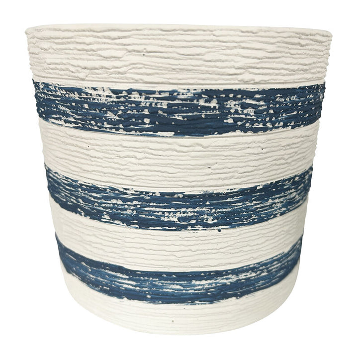 Willow &amp; Silk Cement 14cm Set of 3 Assorted Fish/Stripe Garden Pot Planters