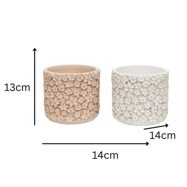 Willow &amp; Silk Set/3 Moulded Abstract Planters w/Hole+ Plug 14x14x13cm